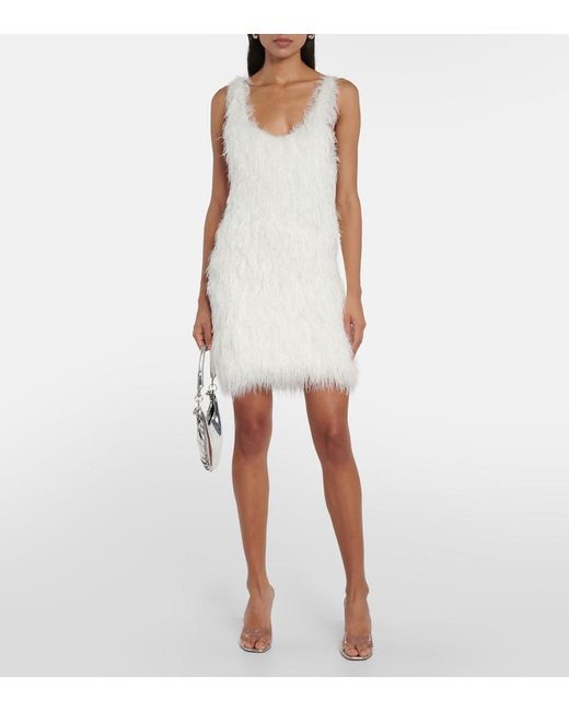Coperni White Feather Minidress