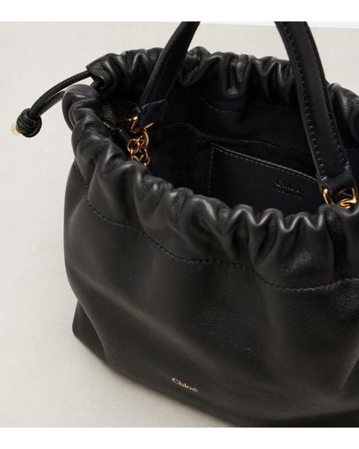 Chloé Black Icons Mini Leather Bucket Bag
