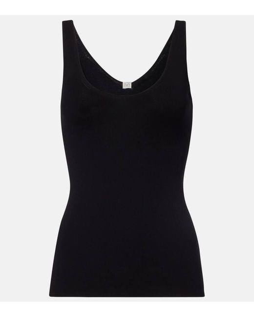 Tank Top De Jersey De Algodon Totême  de color Black
