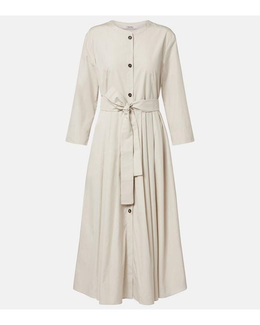 Max Mara Natural Giorno Belted Cotton Shirt Dress