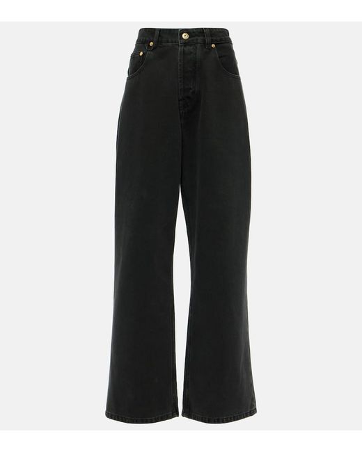Jeans A Gamba Larga Le De-Nimes Large di Jacquemus in Black