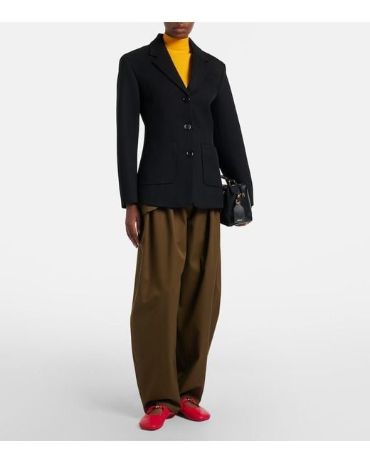 Loewe Red Pebble Soft Leather Mary Jane Flats