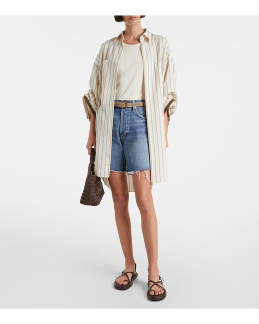 Citizens of Humanity Blue Marlow Long Denim Shorts