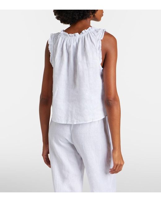 Velvet White Tana Linen Top