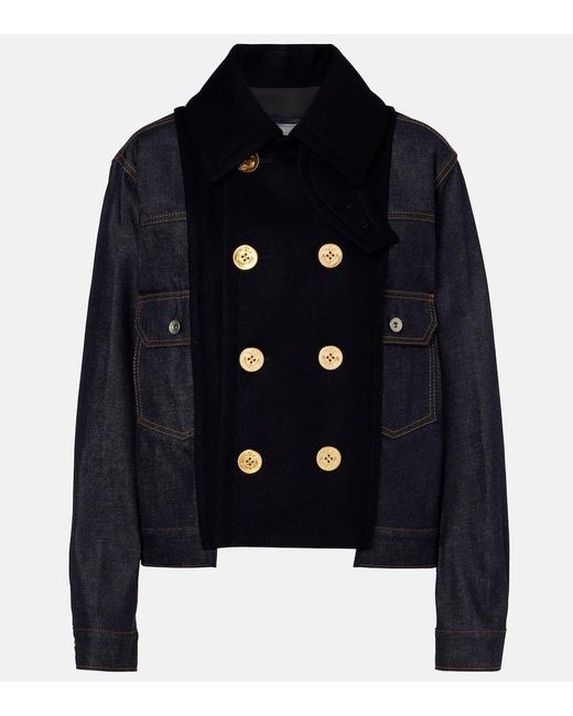 Sacai Blue Paneled Denim Jacket