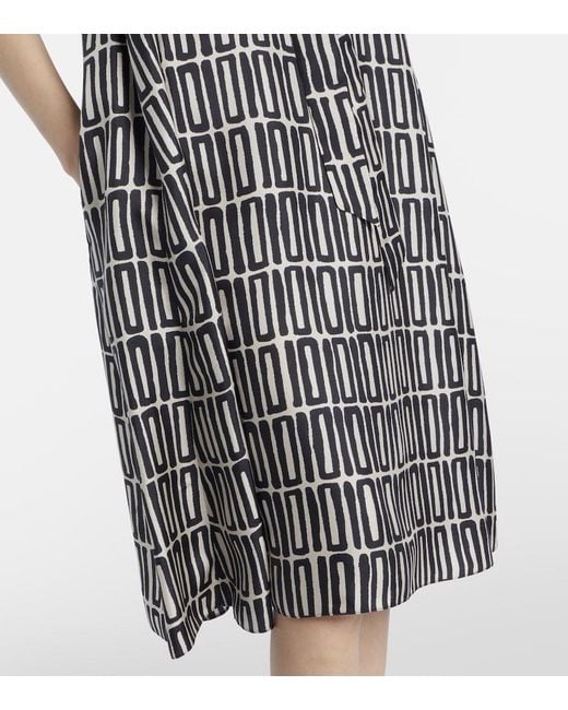 Max Mara Natural Jackie Silk Twill Midi Dress