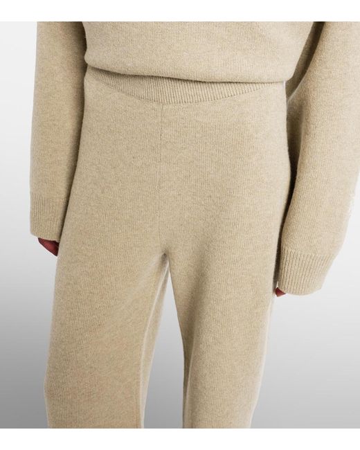 Tory Burch Natural Knitted Wool Sweatpants