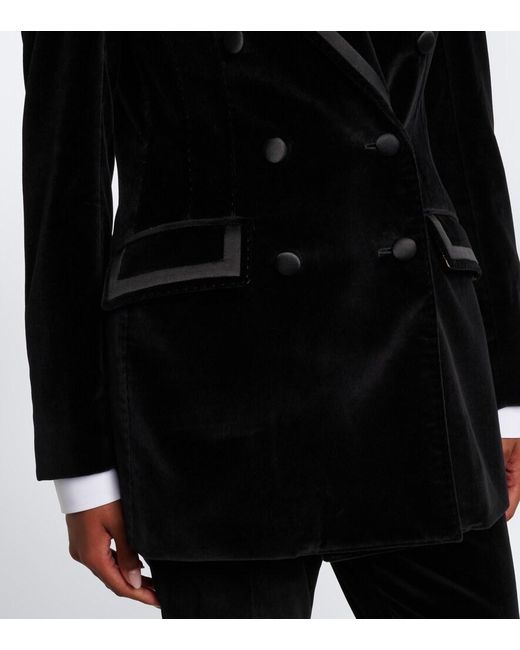 Dolce & Gabbana Black Cotton And Silk-Blend Velvet Blazer