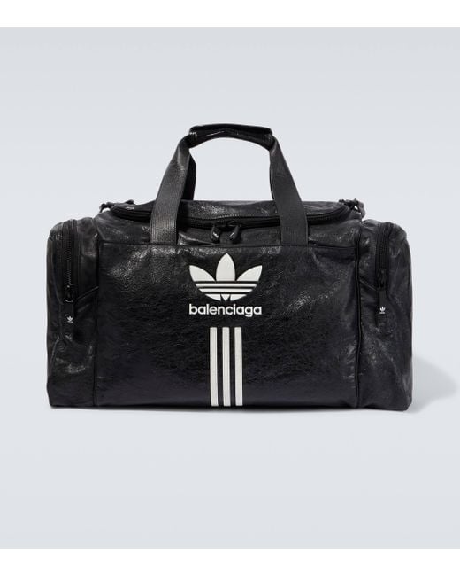 Balenciaga Black X Adidas Leather Duffel Bag for men