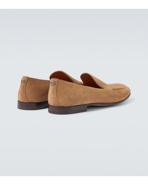 Dolce & Gabbana White Suede Loafers for men