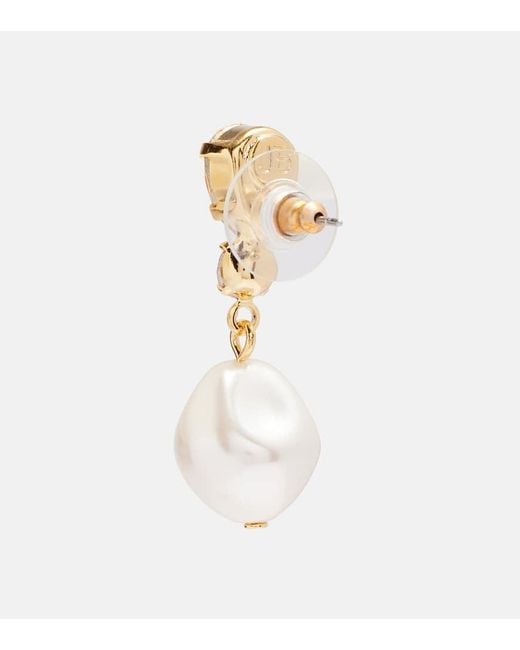 Jennifer Behr White Kristina-Plated Drop Earrings