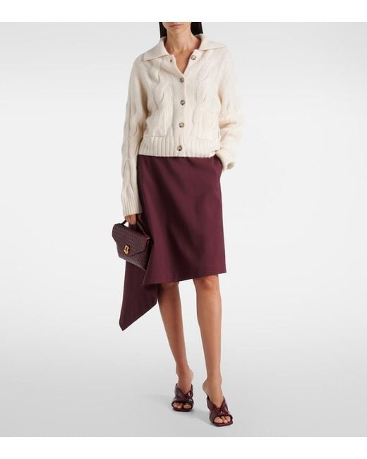 Jardin Des Orangers Natural Cable-Knit Cashmere And Silk Cardigan