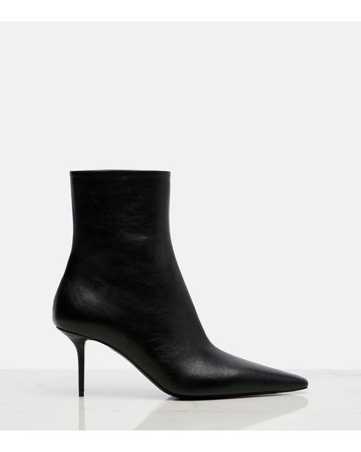 Saint Laurent Black Ashley Leather Ankle Boots