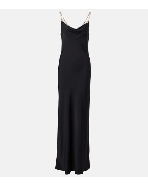 Rabanne Black Chain-Detail Gown