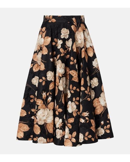 Dolce & Gabbana Black Cotton And Silk-Blend Brocade Midi Skirt