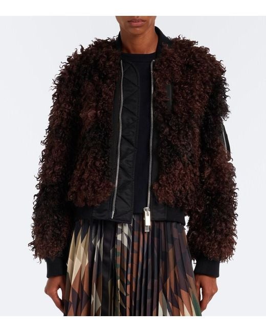 Sacai Black Oversized Bomber Jacket