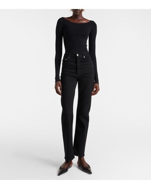 Agolde Black 90's Pinch Waist High-Rise Straight Jeans