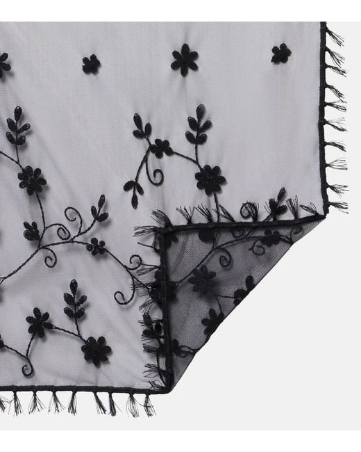 Bufanda De Tul Con Bordado Floral Totême  de color Black
