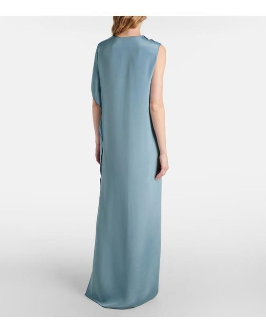 Max Mara Blue Elegante Odessa Silk Maxi Dress