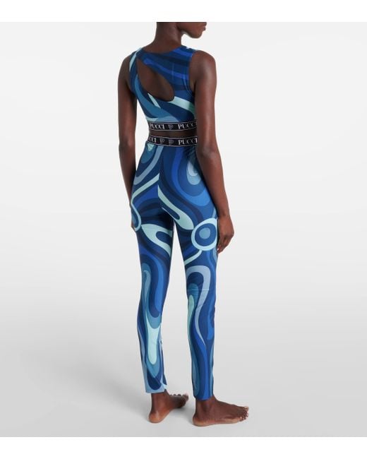 Emilio Pucci Blue Printed leggings