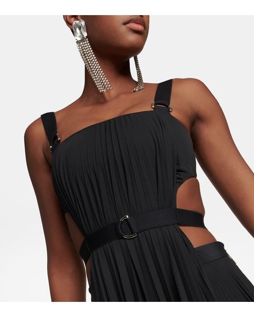 Christopher Kane Black Pleated Midi Dress