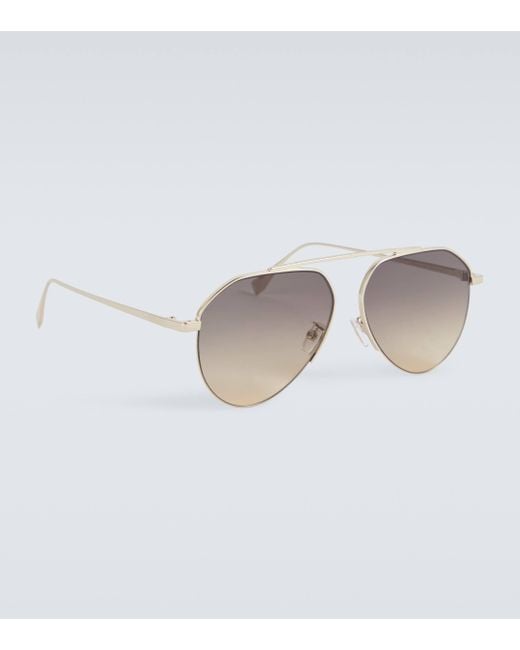Fendi Brown Travel Aviator Sunglasses for men