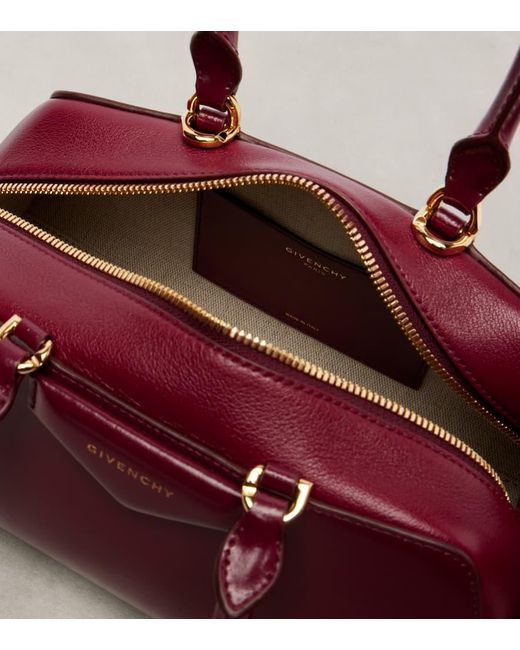 Givenchy Red Antigona Cube Small Leather Tote Bag