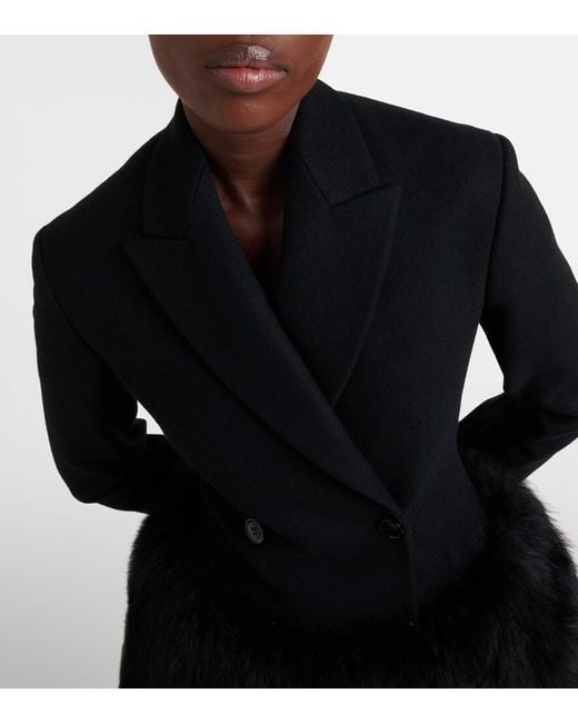 Alaïa Black Double-Breasted Wool Blazer