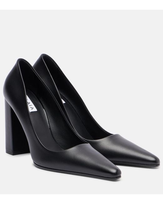 Alaïa Black Pointy Leather Pumps