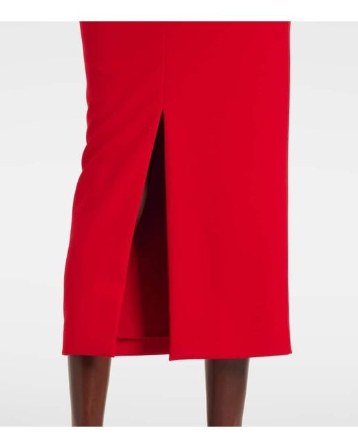 Roland Mouret Red Caped Crepe Midi Dress