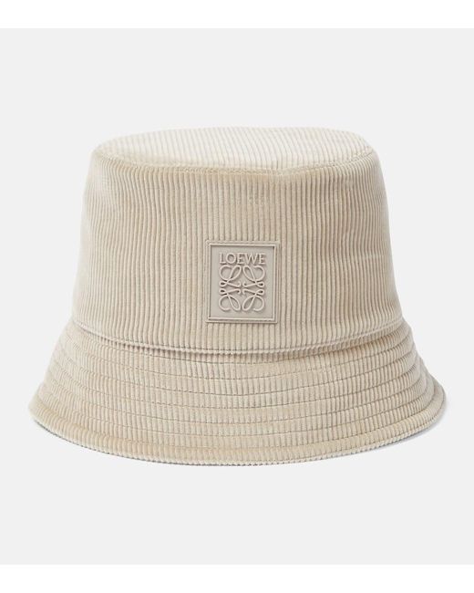 Sombrero de pescador de pana con anagrama Loewe de color Natural