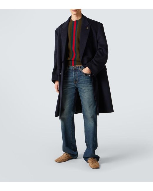 Pullover Web Stripe di Gucci in Green da Uomo