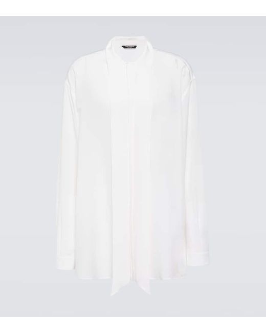 Dolce & Gabbana Hemd aus Crepe de Chine aus Seide in White für Herren