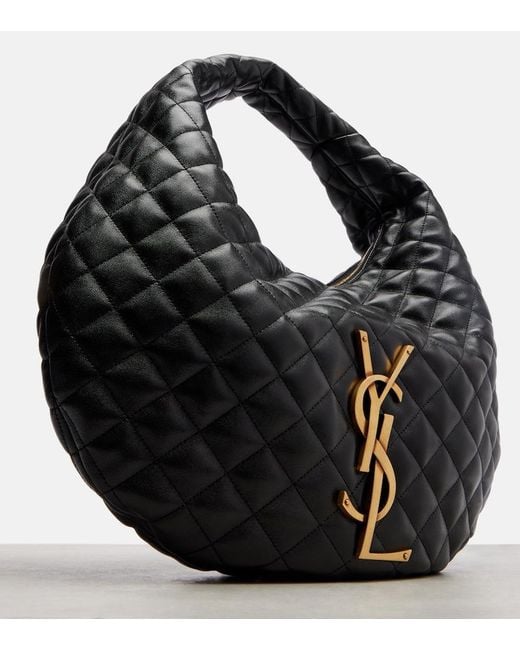 Saint Laurent Black Icare Medium Quilted Leather Shoulder Bag
