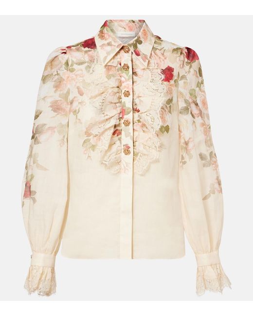 Zimmermann Natural Hypnotic Floral Ramie Blouse