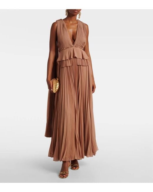 Abito Lungo Memento Con Volant di Zimmermann in Brown