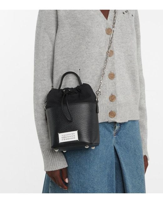 Maison Margiela Black 5Ac Leather Bucket Bag