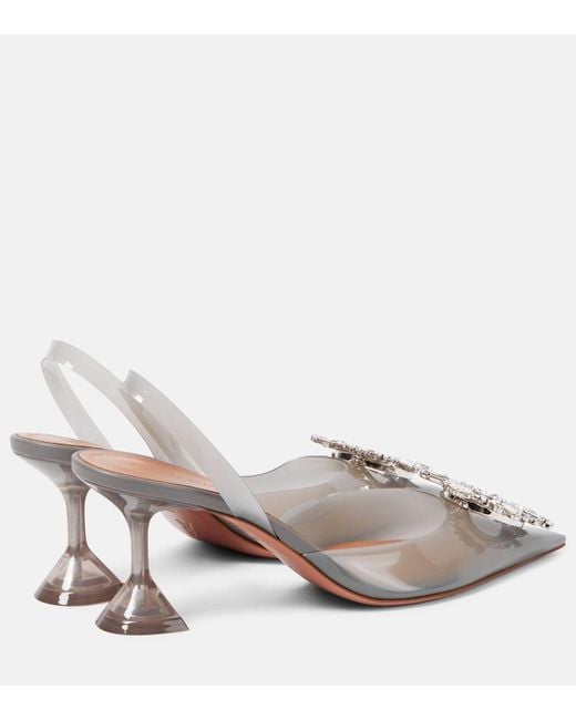 AMINA MUADDI Pink Begum Glass 70 Pvc Slingback Pumps