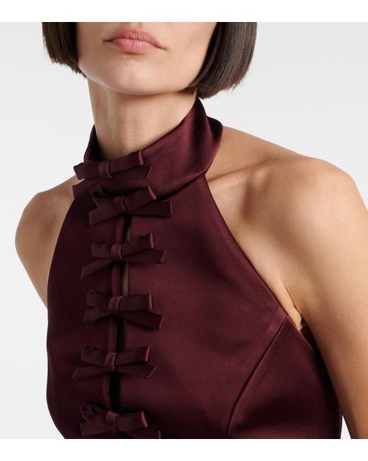 Rebecca Vallance Red Merlot Satin Cocktail Dress