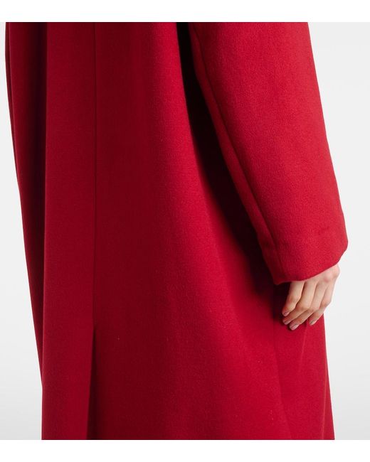 Staud Red Serge Wool-Blend Overcoat