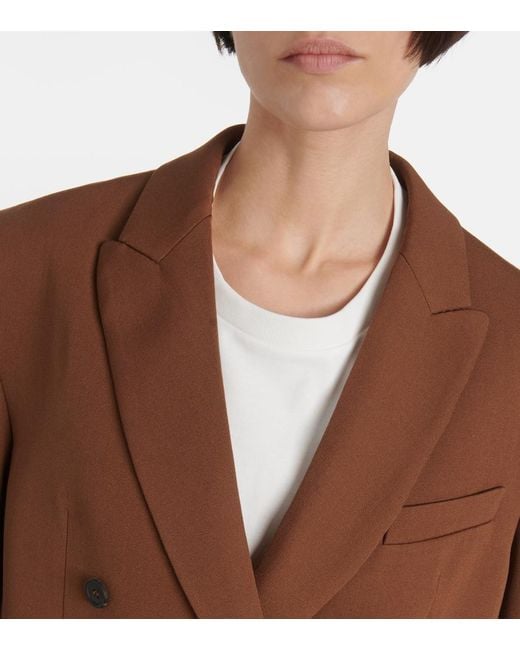 Wardrobe NYC Brown Double-Breasted Wool Blazer