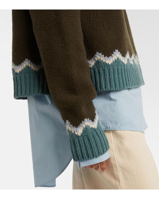 Alanui Green Sweet Winter Virgin Wool Sweater
