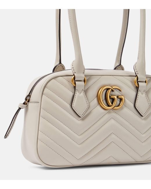 Gucci Natural GG Marmont Small Leather Shoulder Bag