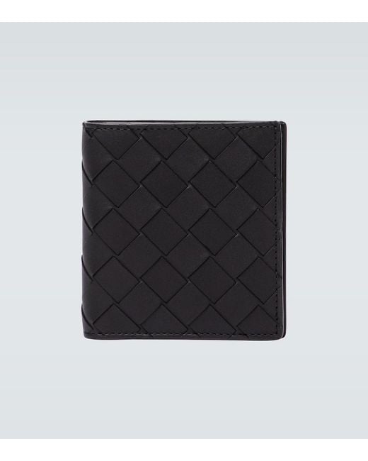 Bottega Veneta Black Folded Leather Wallet for men
