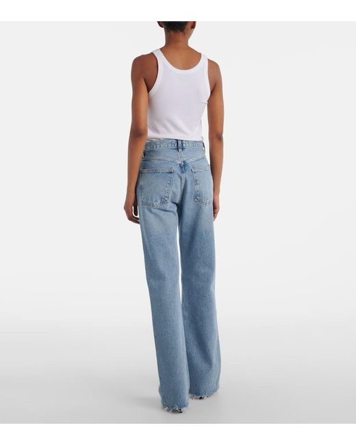 Agolde Blue Leena High-Rise Flared Jeans
