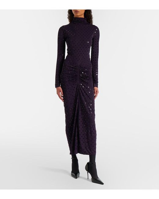Alaïa Blue Embellished Midi Dress