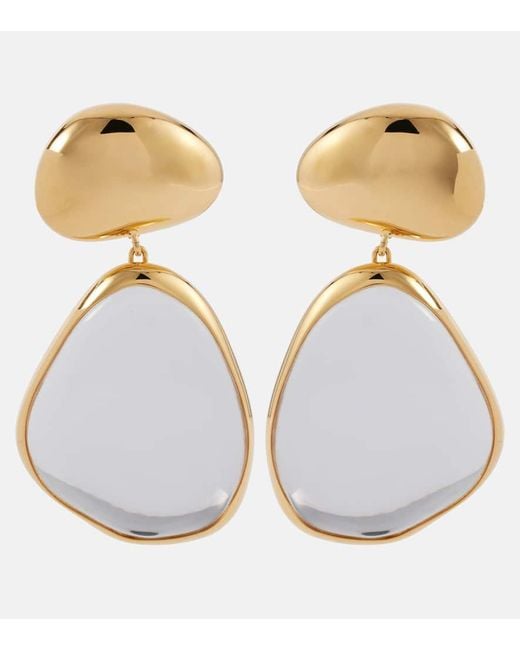 Alaïa White Specchio Drop Earrings