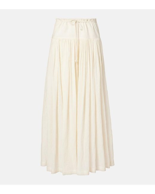 The Row White Berenice Cotton Muslin Wide-Leg Pants