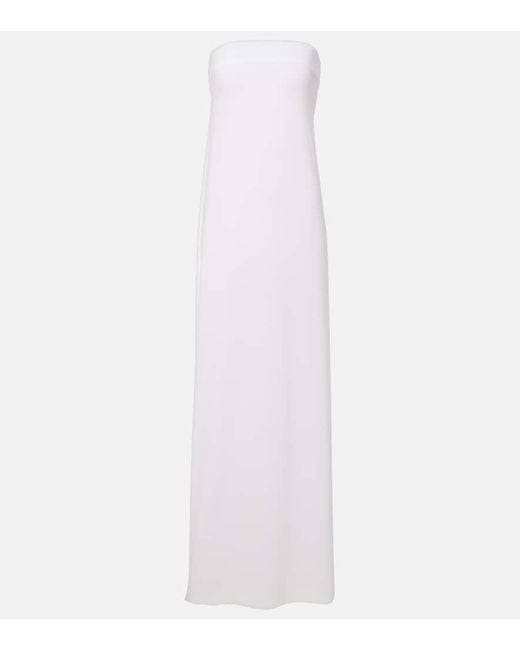 Norma Kamali White Strapless Jersey Gown