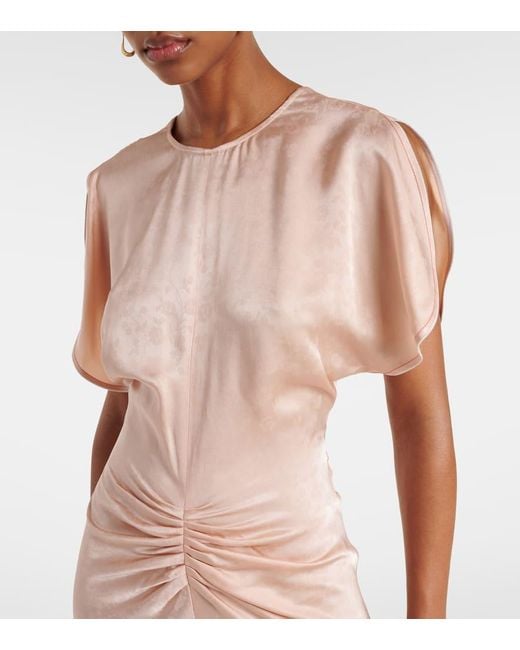 ワンピース VICTORIA BECKHAM LIGHT PINK DAMASK DRESS WITH GATHERING Victoria Beckham Light Pink Damask Dress With Gathering